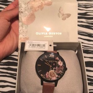 Olivia Burton pink leather suede watch!